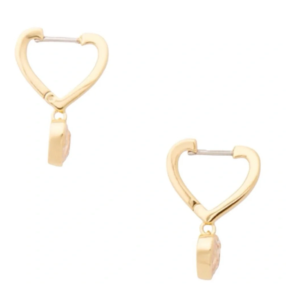 NWT Kate Spade “Rock Solid” heart drop earrings